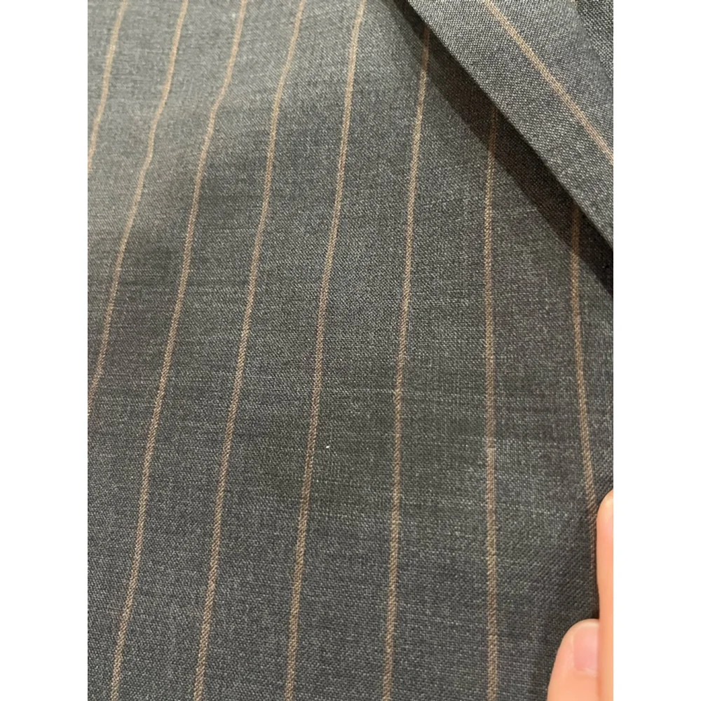 High Performance Ermenegildo Zegna Grey Wool Striped 2 Button Suit Coat Blazer